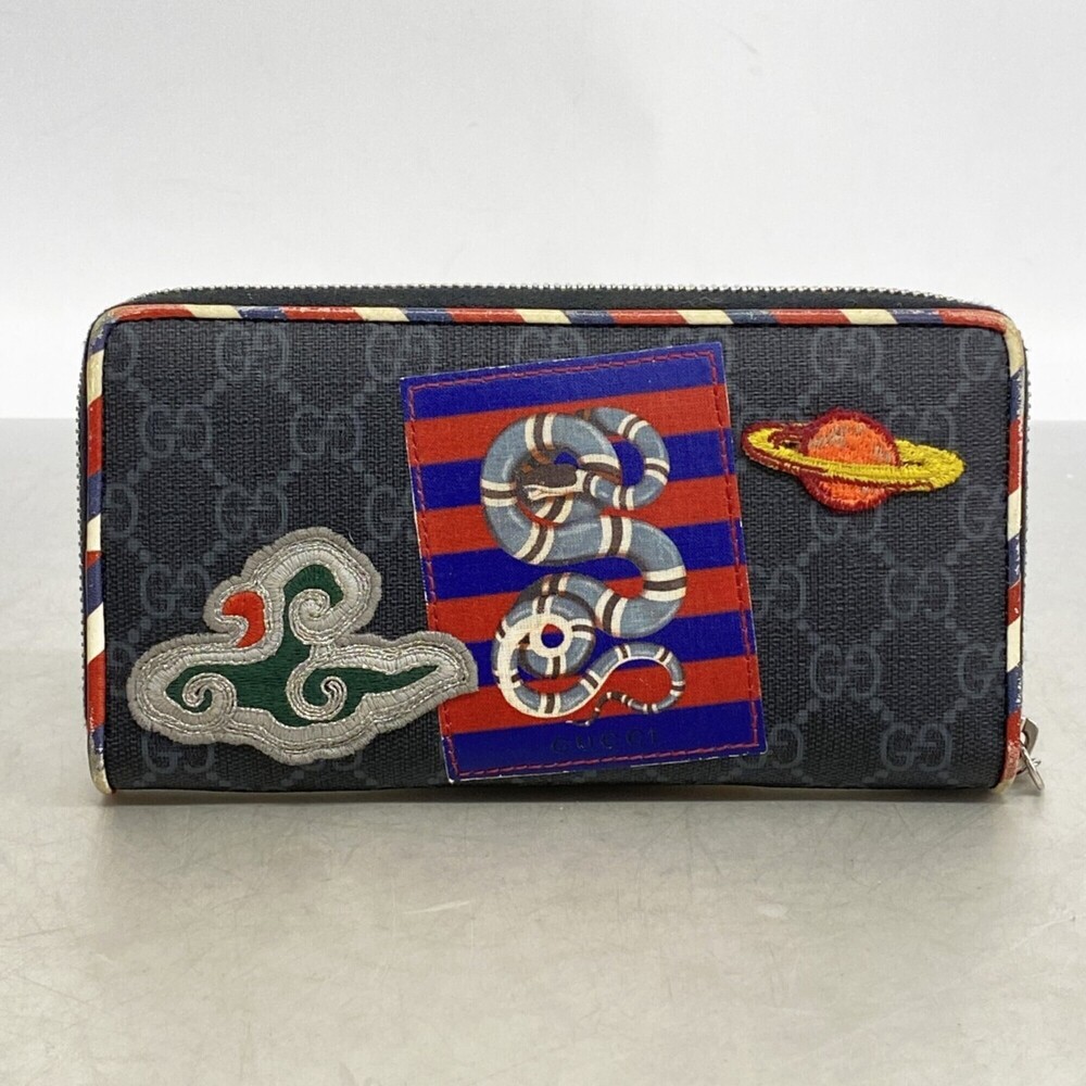 Gucci GG Supreme Long Wallet 496342 Black Women's - Picture 9 of 9